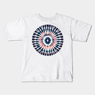 Shibori Pattern Circle in Blue and Red Kids T-Shirt